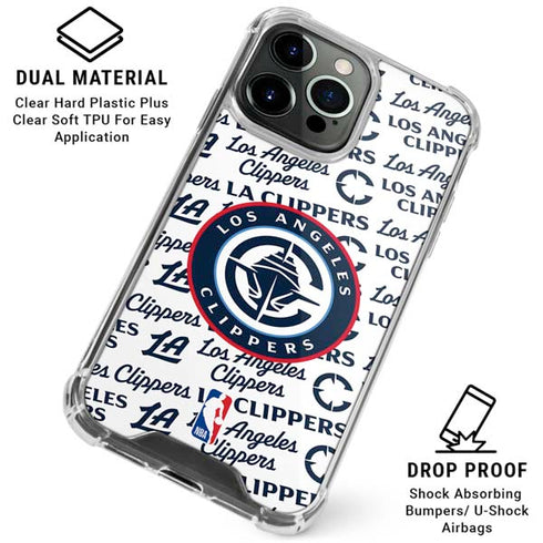 NBA Los Angeles Clippers Blast Text iPhone 15 Pro Clear Case
